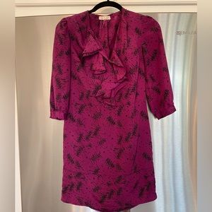 Dark purple dress with ruffle front, size XS